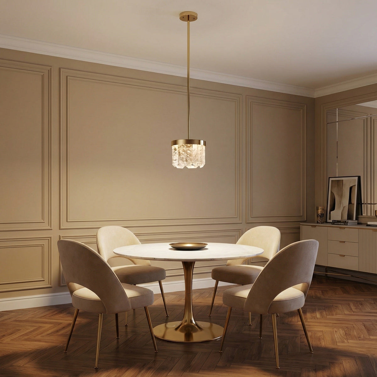 Selene Round Crystal Chandelier - Ø31.5" × H6.3" (Ø80 × H16 cm)Blushlighting