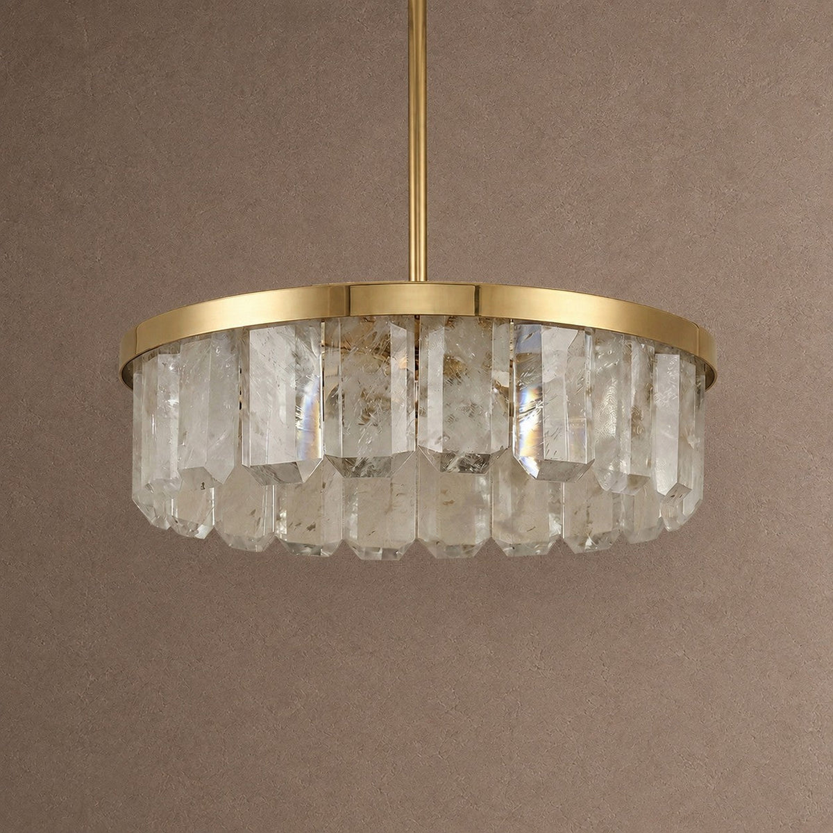 Selene Round Crystal Chandelier - Ø23.2" × H6.3" (Ø59 × H16 cm)Blushlighting
