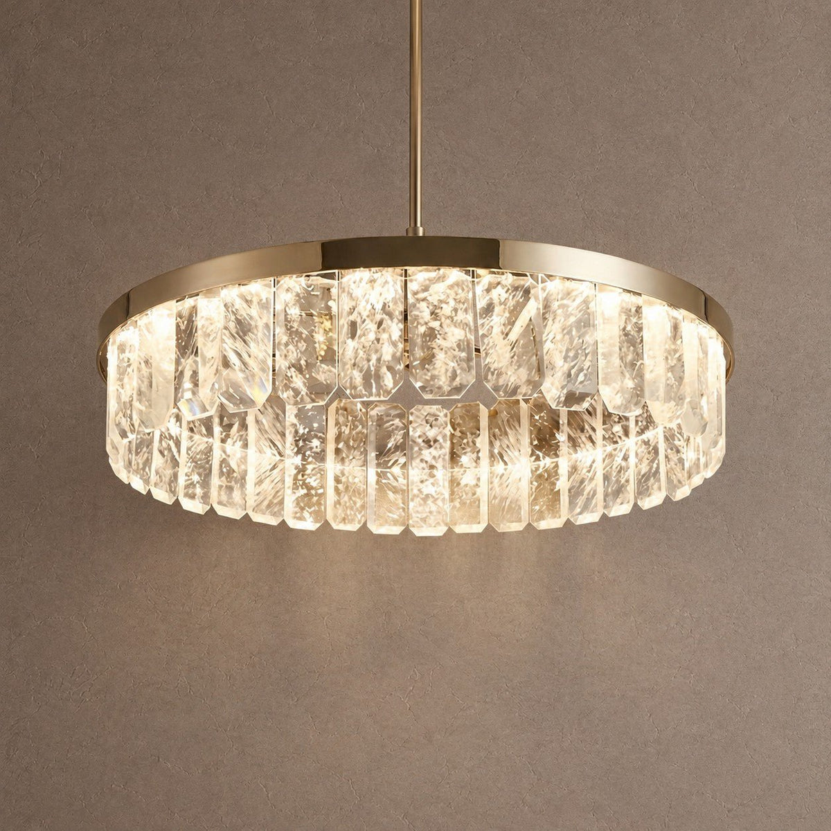 Selene Round Crystal Chandelier - Ø31.5" × H6.3" (Ø80 × H16 cm)Blushlighting