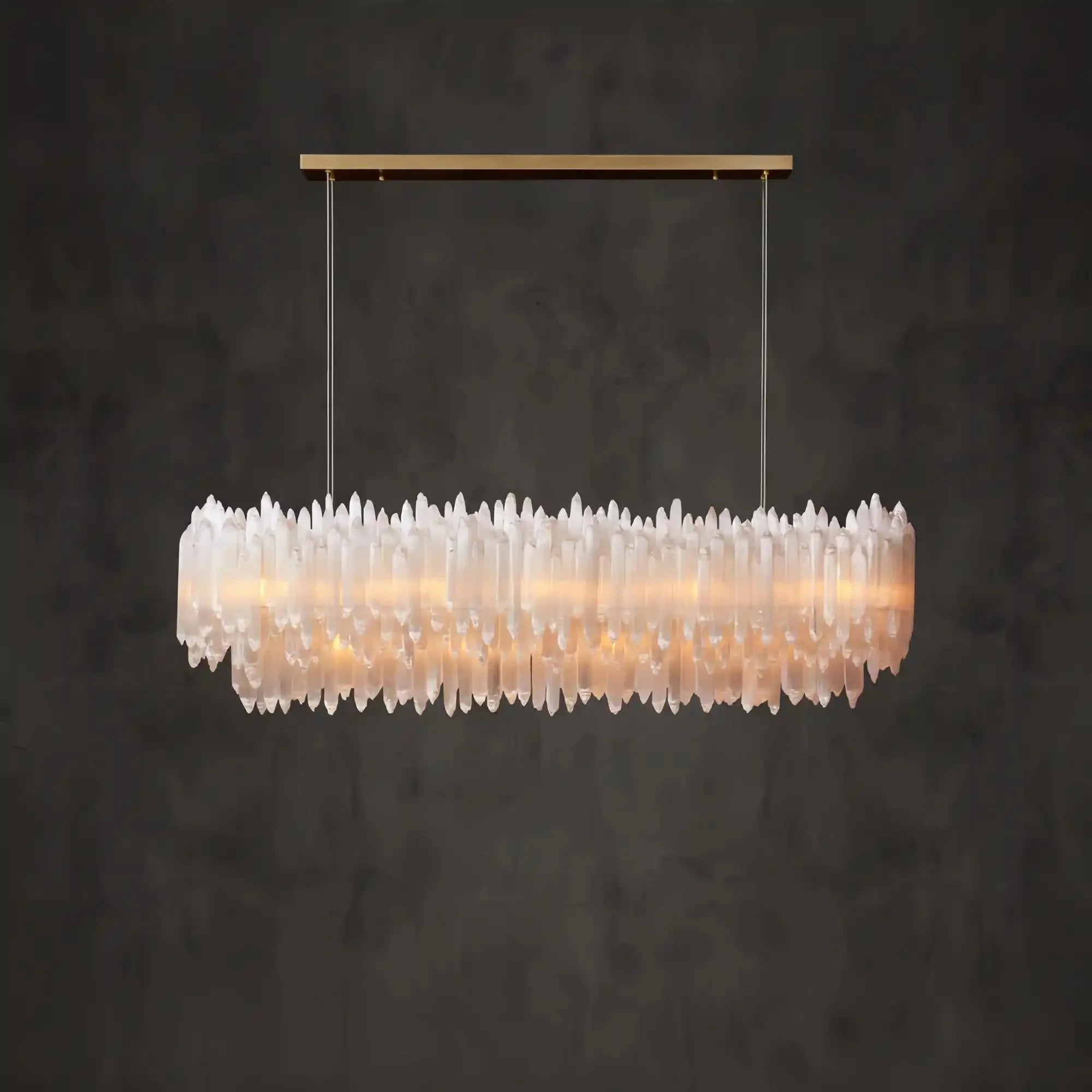 Selenite Layer Rectangular Chandelier - Blushlighting