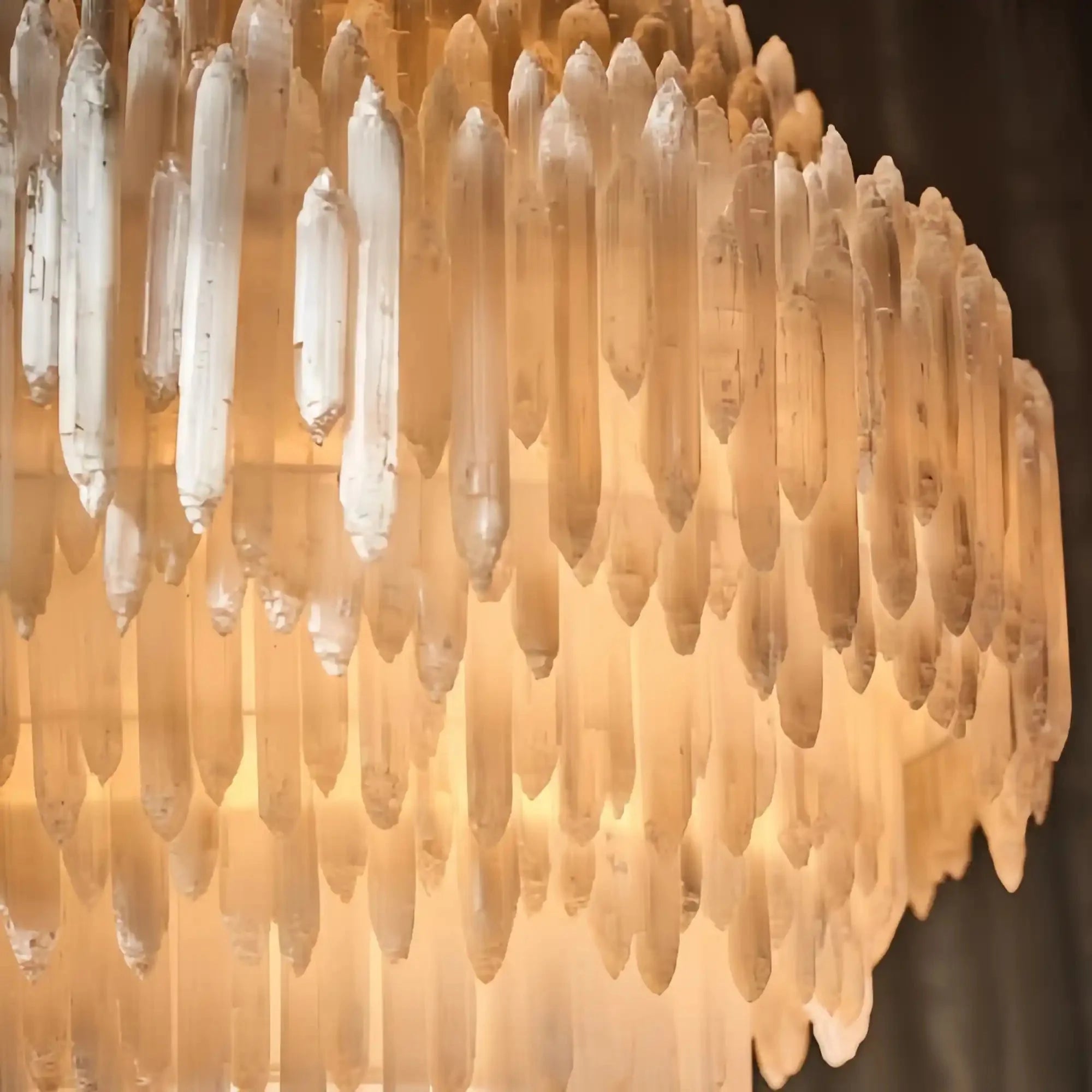 Selenite Layer Round Chandelier - Large - 40"Blushlighting