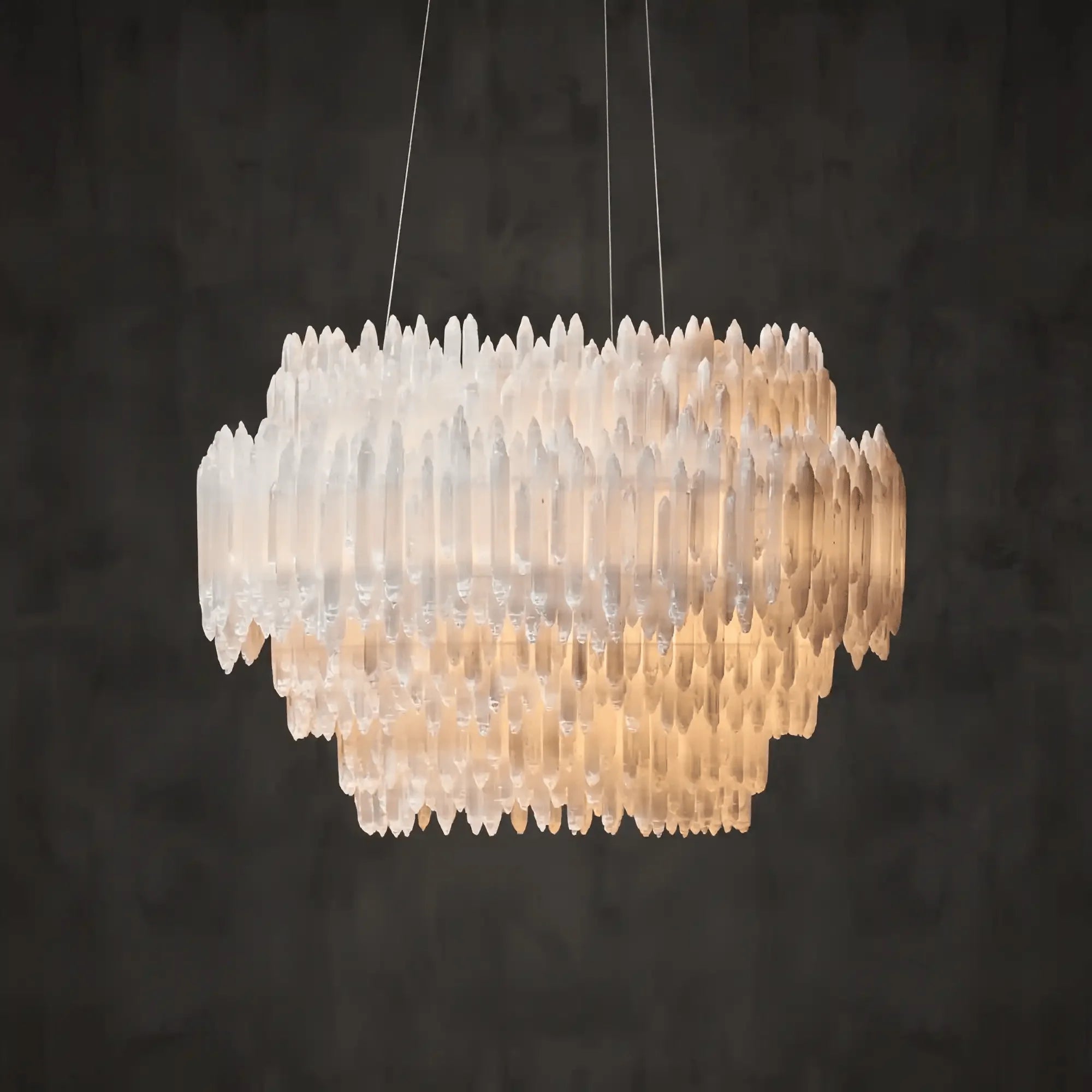 Selenite Layer Round Chandelier - Large - 40"Blushlighting