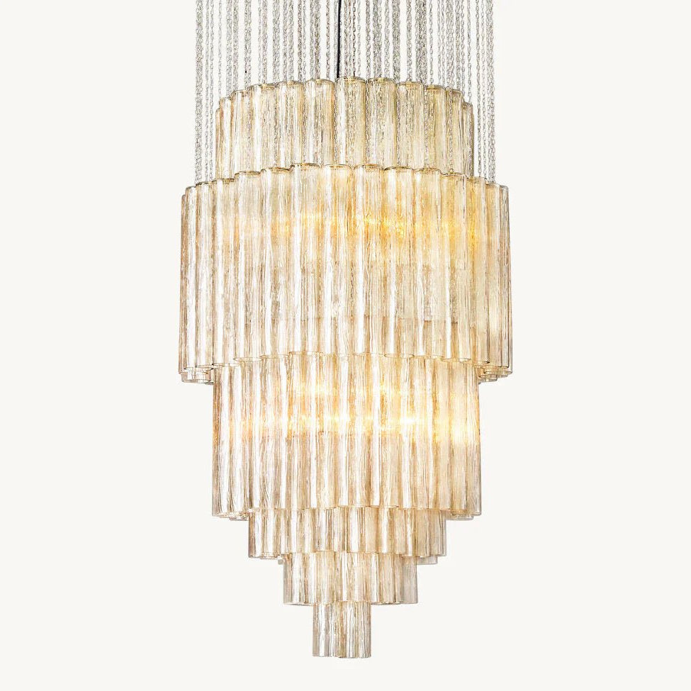 Serenella Round Chandelier for Foyer/Entry-Blushlighting-24''-Satin Nickel-Blushlighting