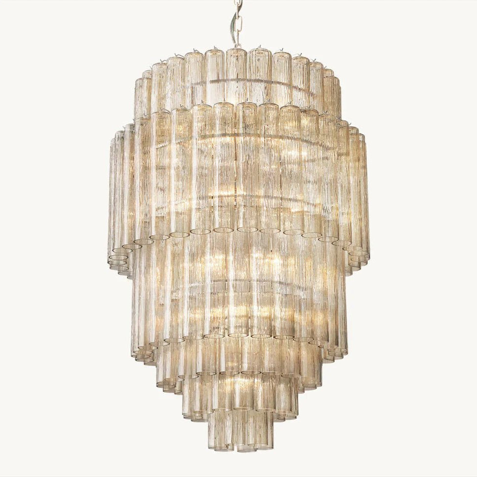 Serenella Round Chandelier for Foyer/Entry-Blushlighting-34''-Satin Nickel-Blushlighting