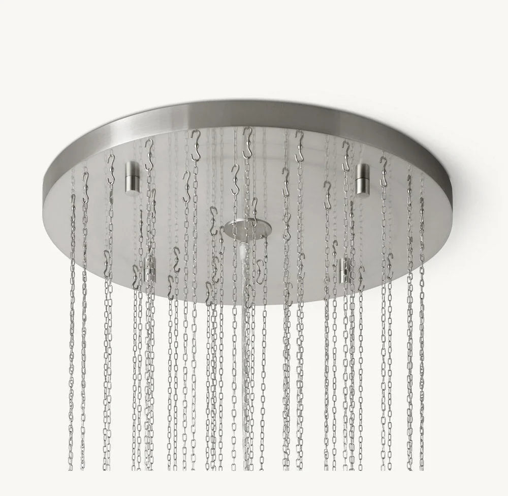 Serenella Round Chandelier for Foyer/Entry - 34''Satin NickelBlushlighting