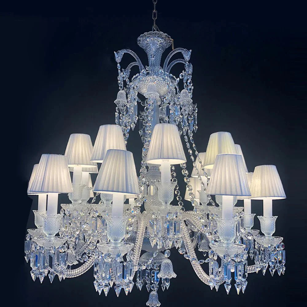Short 18 Lights Clear Zanith Chandelier Crystal Lighting - Blushlighting