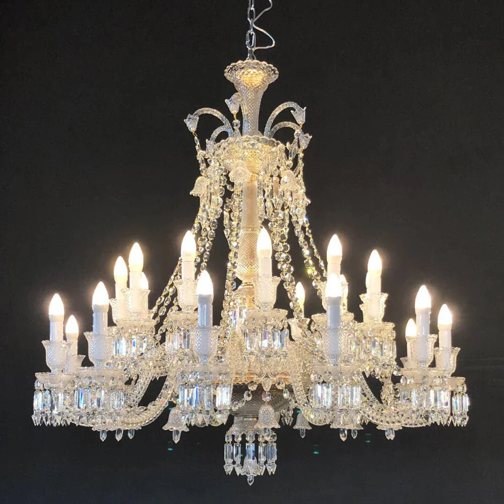 Short 24 Lights Clear Zanith Chandelier Crystal Lighting - Blushlighting