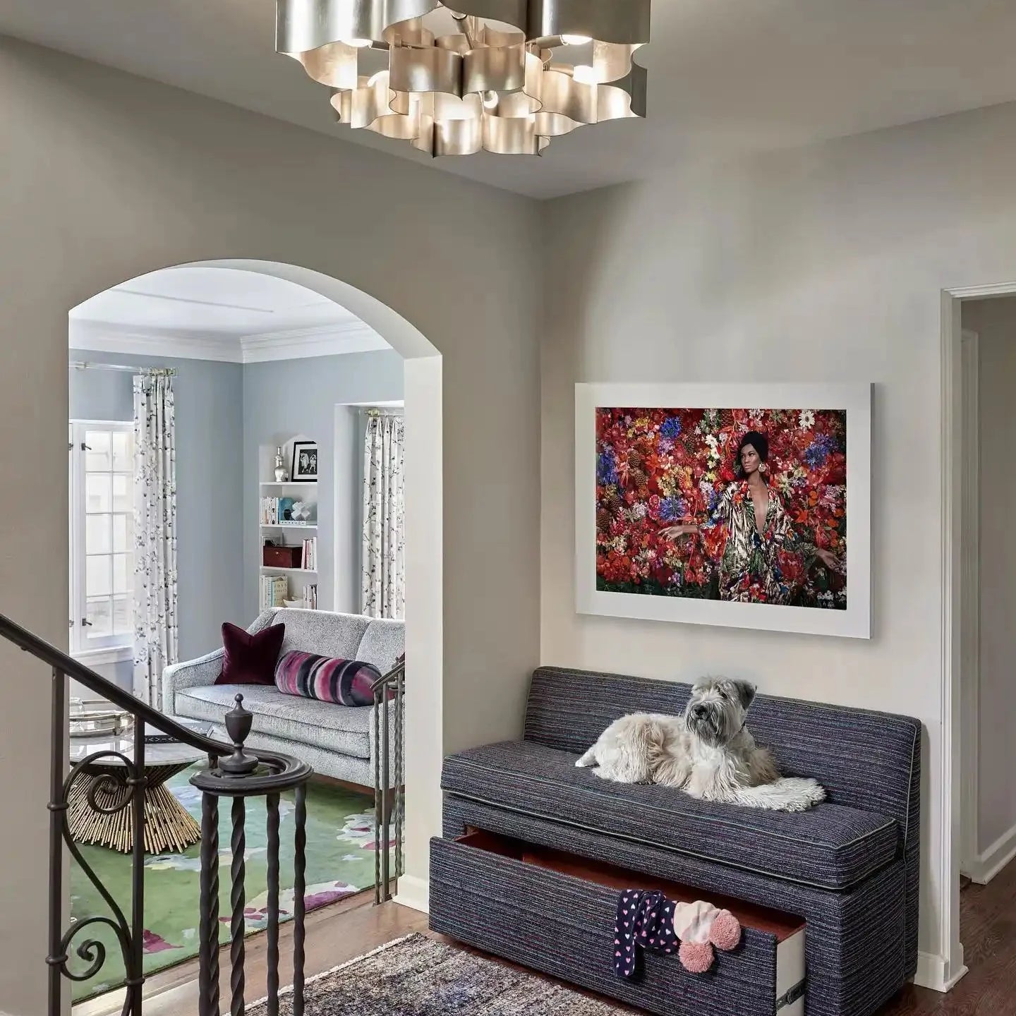 Silver leaf shape Chandelier For living room, bed room, Foyer Entryway - Blushlighting