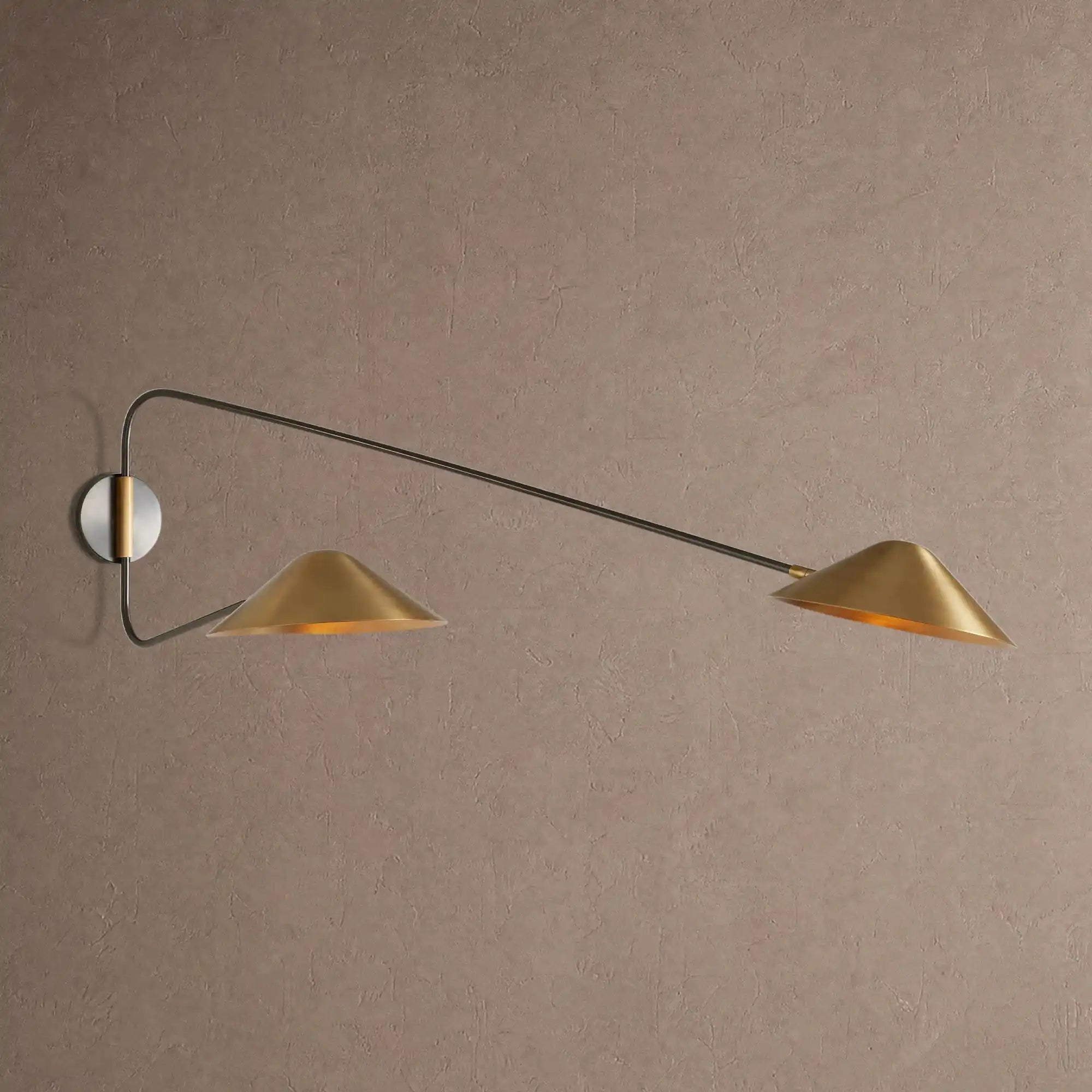 Simms Long Arm Double Wall Sconce - Blushlighting