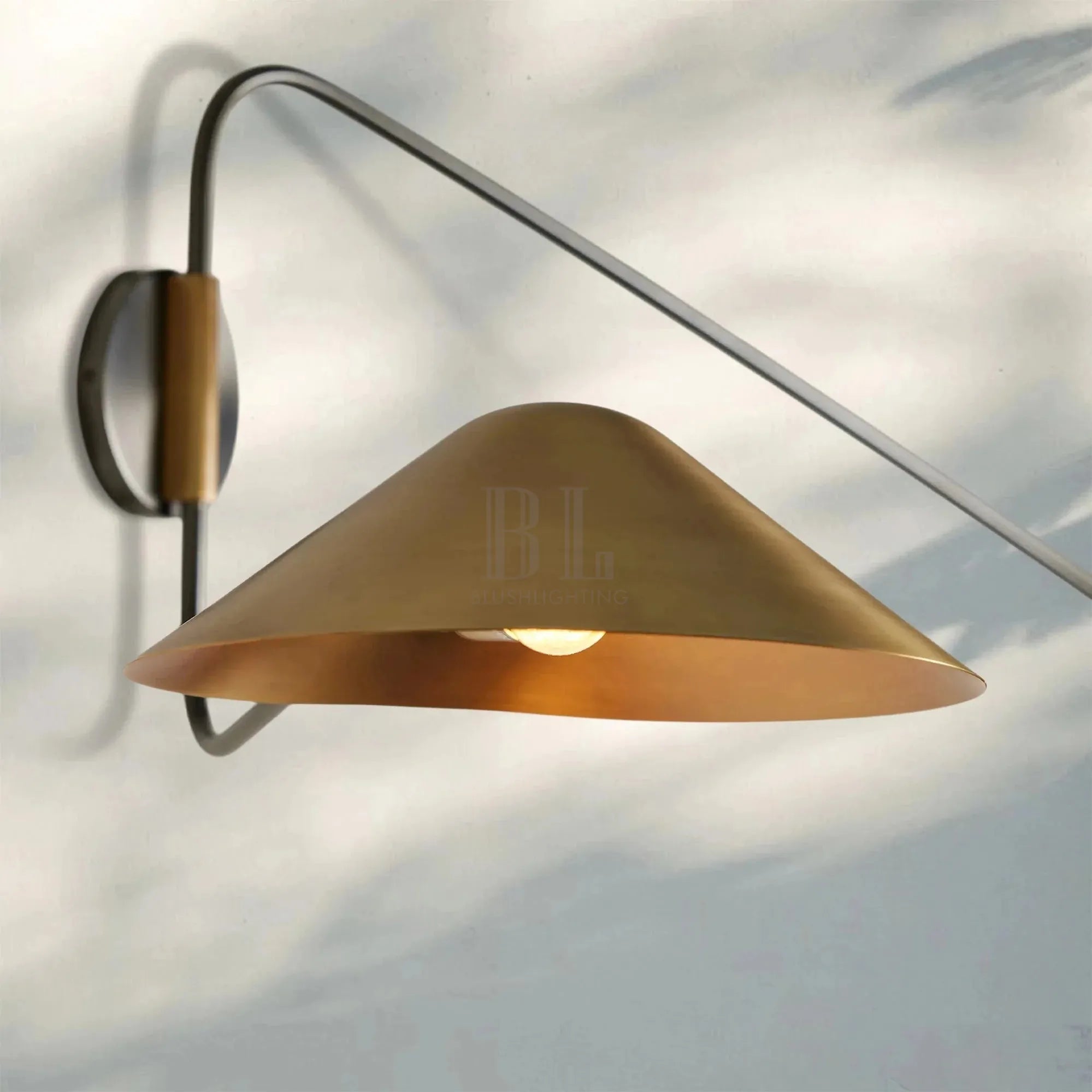 Simms Long Arm Double Wall Sconce - Blushlighting