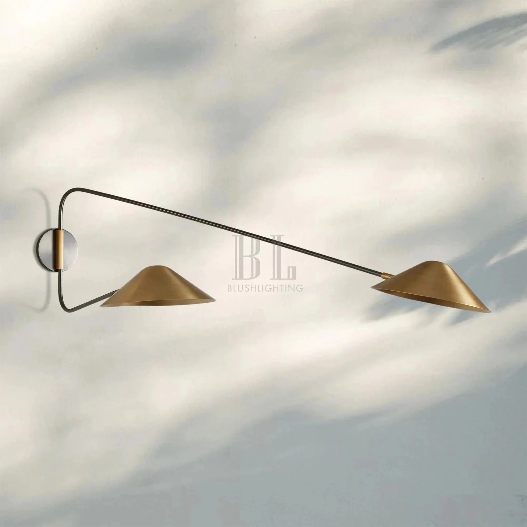 Simms Long Arm Double Wall Sconce - Blushlighting