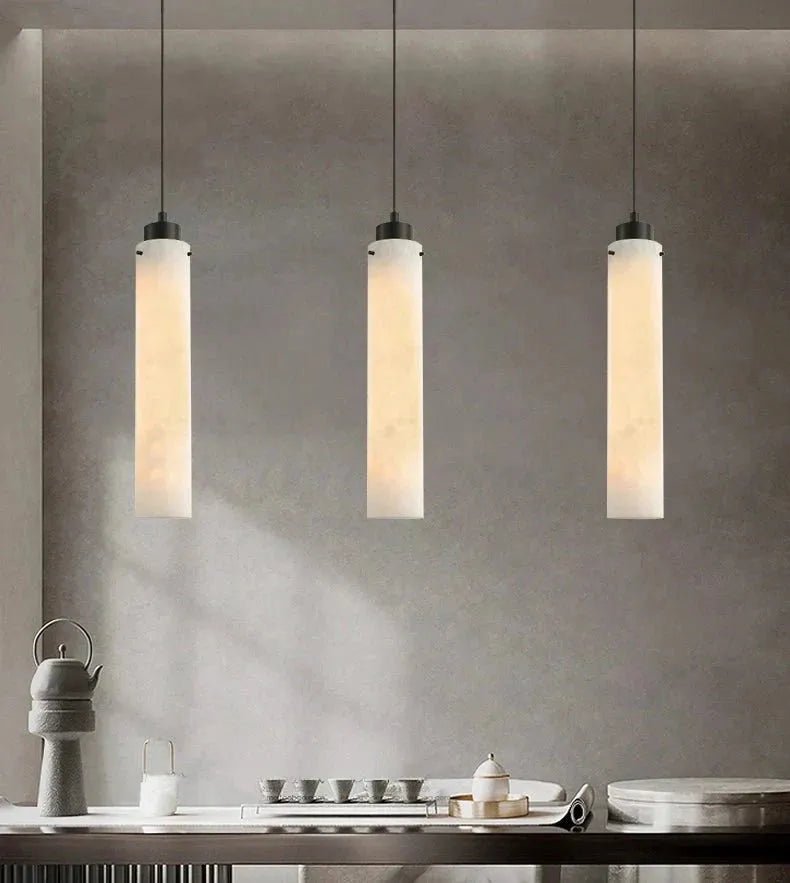 Simple marble pendant lamp - Dia 2.7”(7cm) x H 9.8”(25cm)Copper & White MarbleBlushlighting