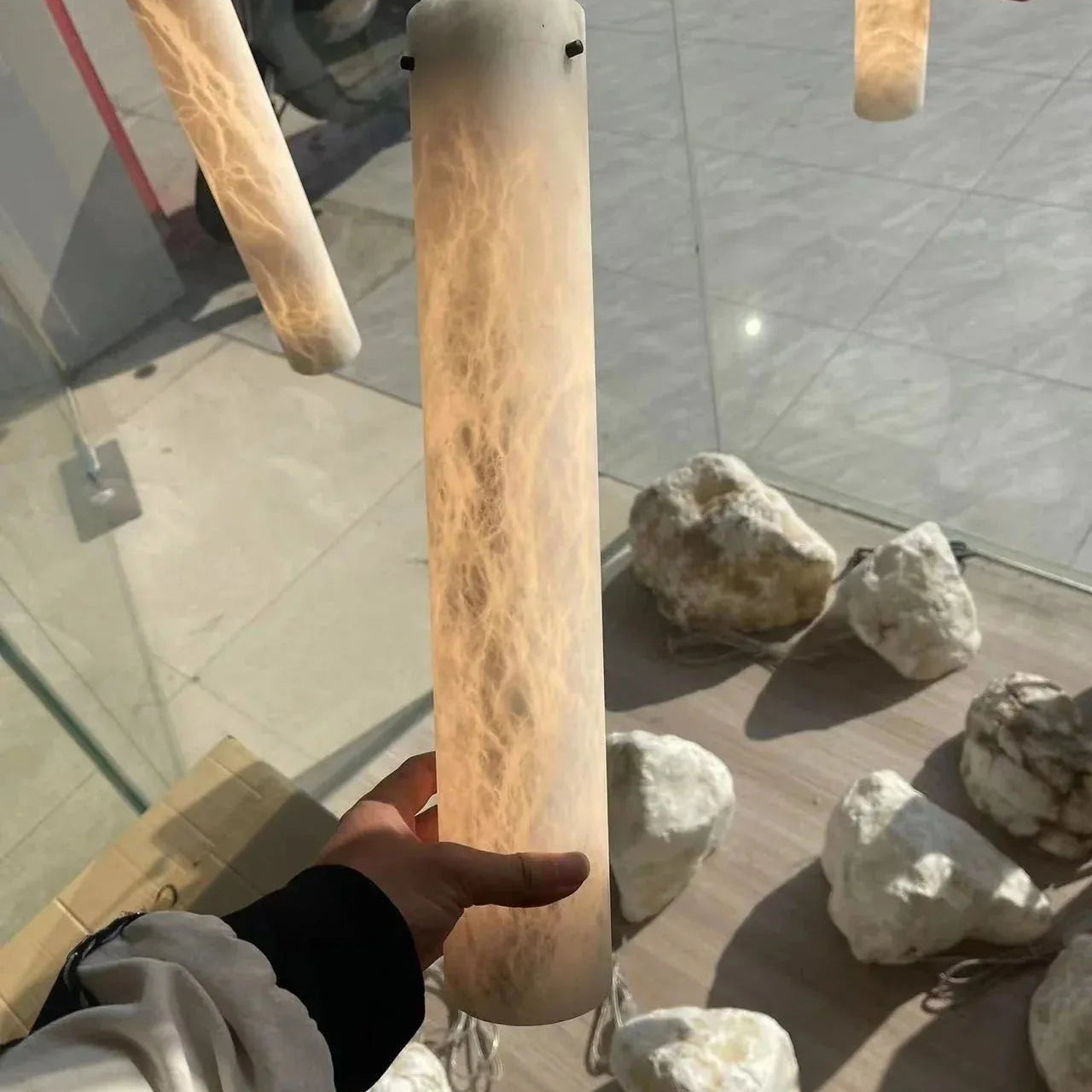 Simple marble pendant lamp - Dia 2.7”(7cm) x H 9.8”(25cm)Copper & White MarbleBlushlighting