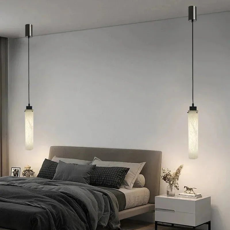 Simple marble pendant lamp - Dia 2.7”(7cm) x H 9.8”(25cm)Copper & White MarbleBlushlighting