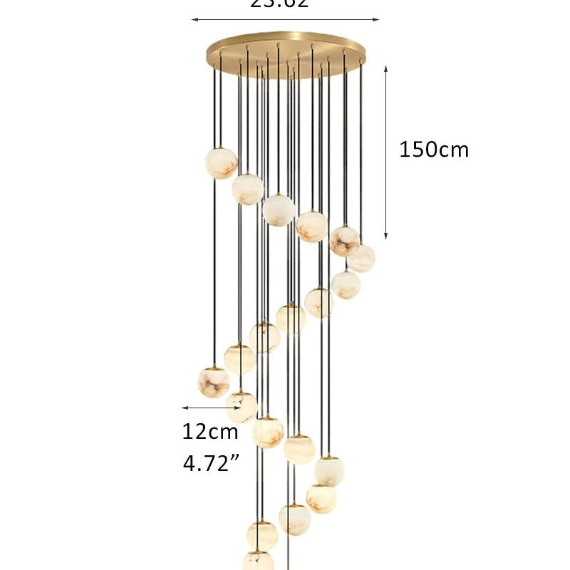 Small Alabaster Cluster Globes Ceiling Pendant Light For High Ceiling - 22-light-D12cm/D4.72"White + BrassBlushlighting