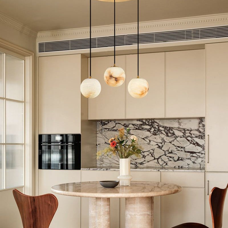 Small Alabaster Cluster Globes Ceiling Pendant Light For High Ceiling - 1-light-D10cm/D3.94"White + BrassBlushlighting