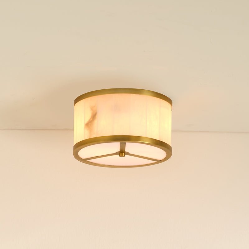 Small Upsala Alabaster Flush Mount Ceiling Light - Blushlighting
