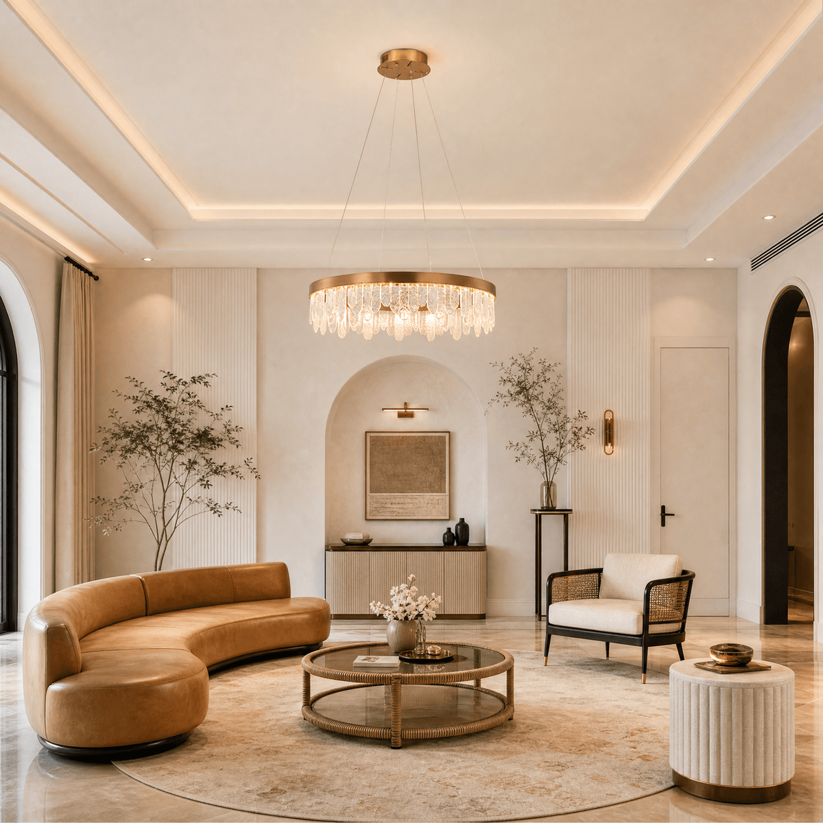 Soffione Glass Chandelier - D800*H280mmBlushlighting