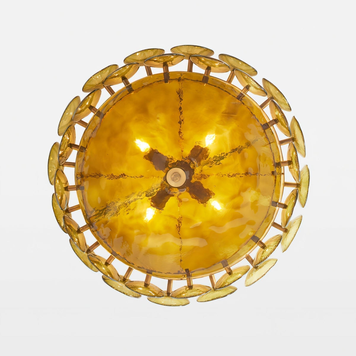 Solaris Disc Murano Chandelier - ∅ 23.6″ x H 11.0″Amber & GoldBlushlighting