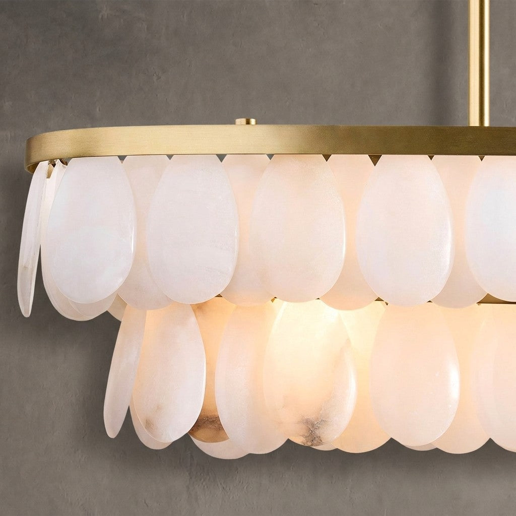 Solene Alabaster Linear Chandelier 45"