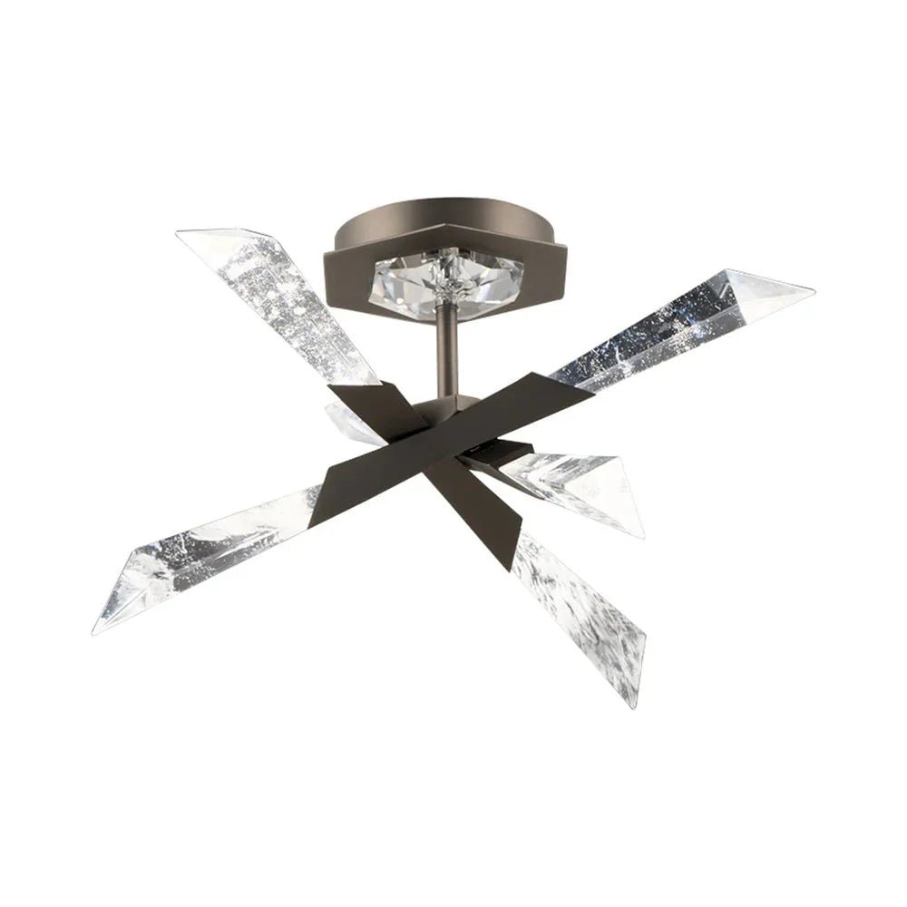 Solitude LED Semi Flush Mount Ceiling Light - SmallAntique NickelBlushlighting