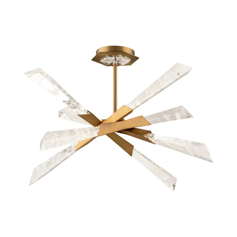 Solitude LED Semi Flush Mount Ceiling Light - LargeAged BrassBlushlighting