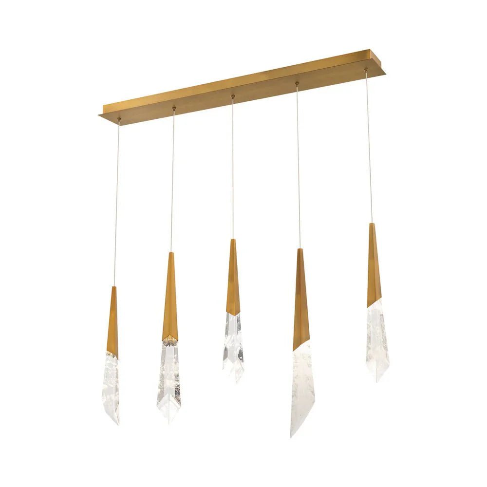 Solitude Linear LED Multi Pendant Light - 5 - LightAged BrassBlushlighting