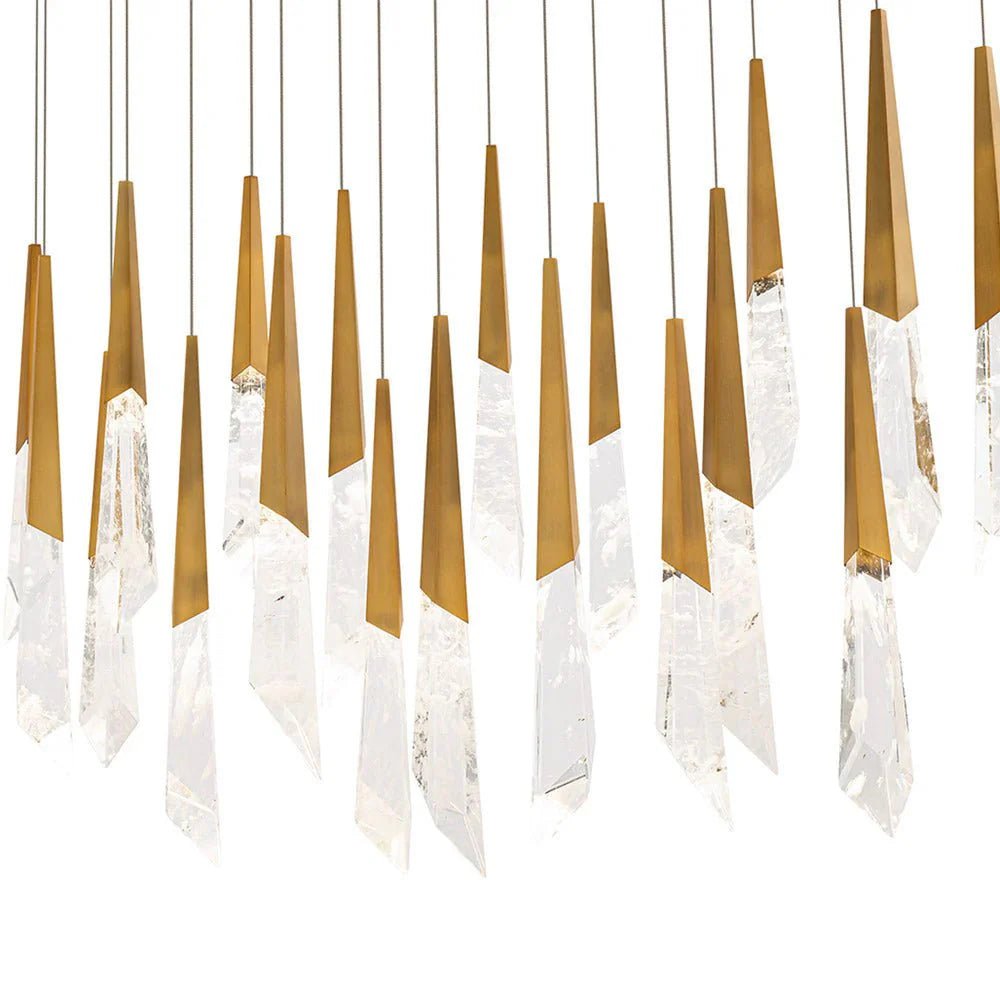 Solitude Linear LED Multi Pendant Light - 23 - LightAged BrassBlushlighting