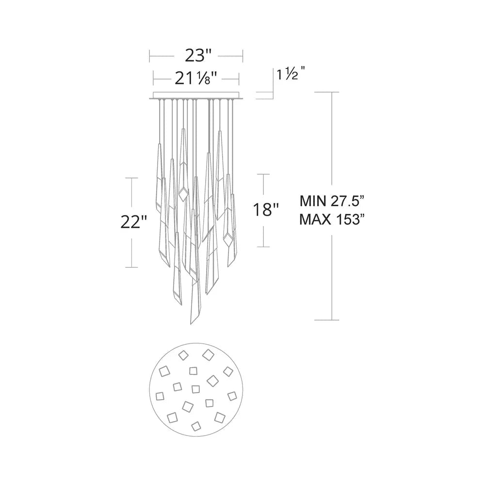 Solitude Round LED Multi Chandelier - 15 - LightBronzeBlushlighting