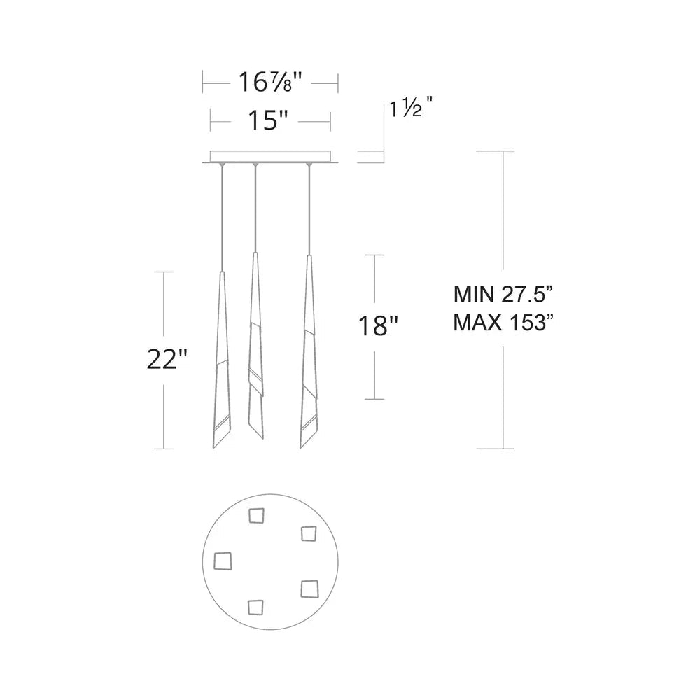 Solitude Round LED Multi Chandelier - 15 - LightBronzeBlushlighting