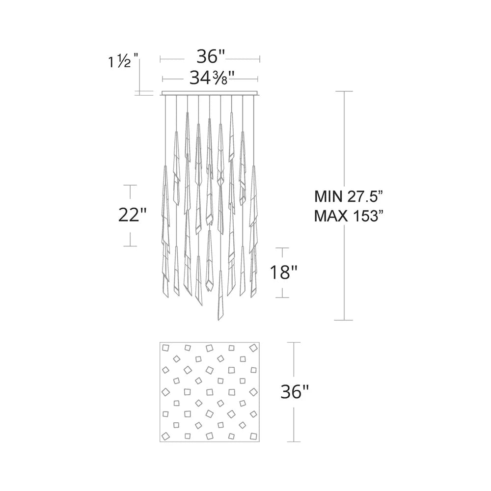 Solitude Square LED Multi Pendant Light - Blushlighting