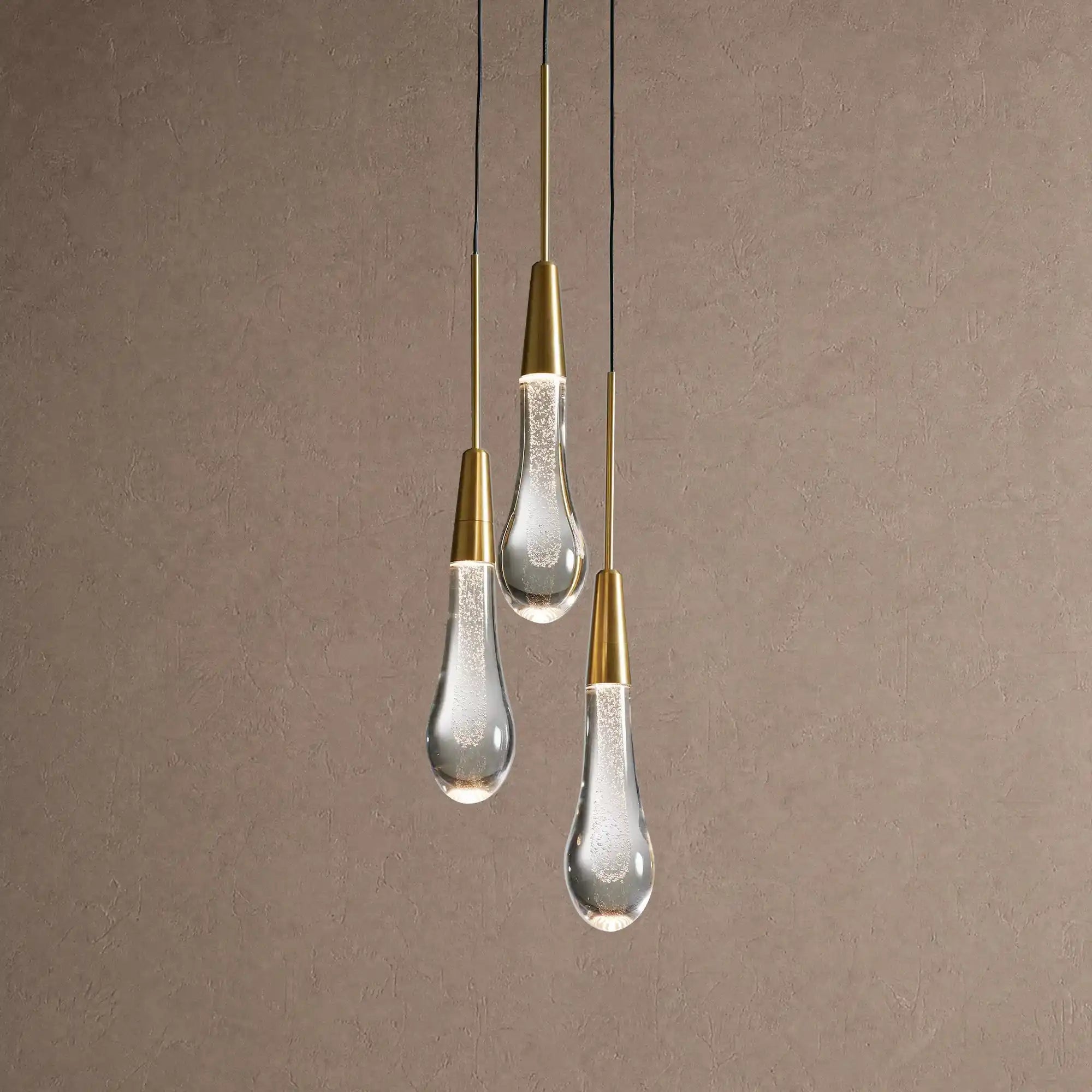 Soltaire 3-Light Pendant - BrassBlushlighting