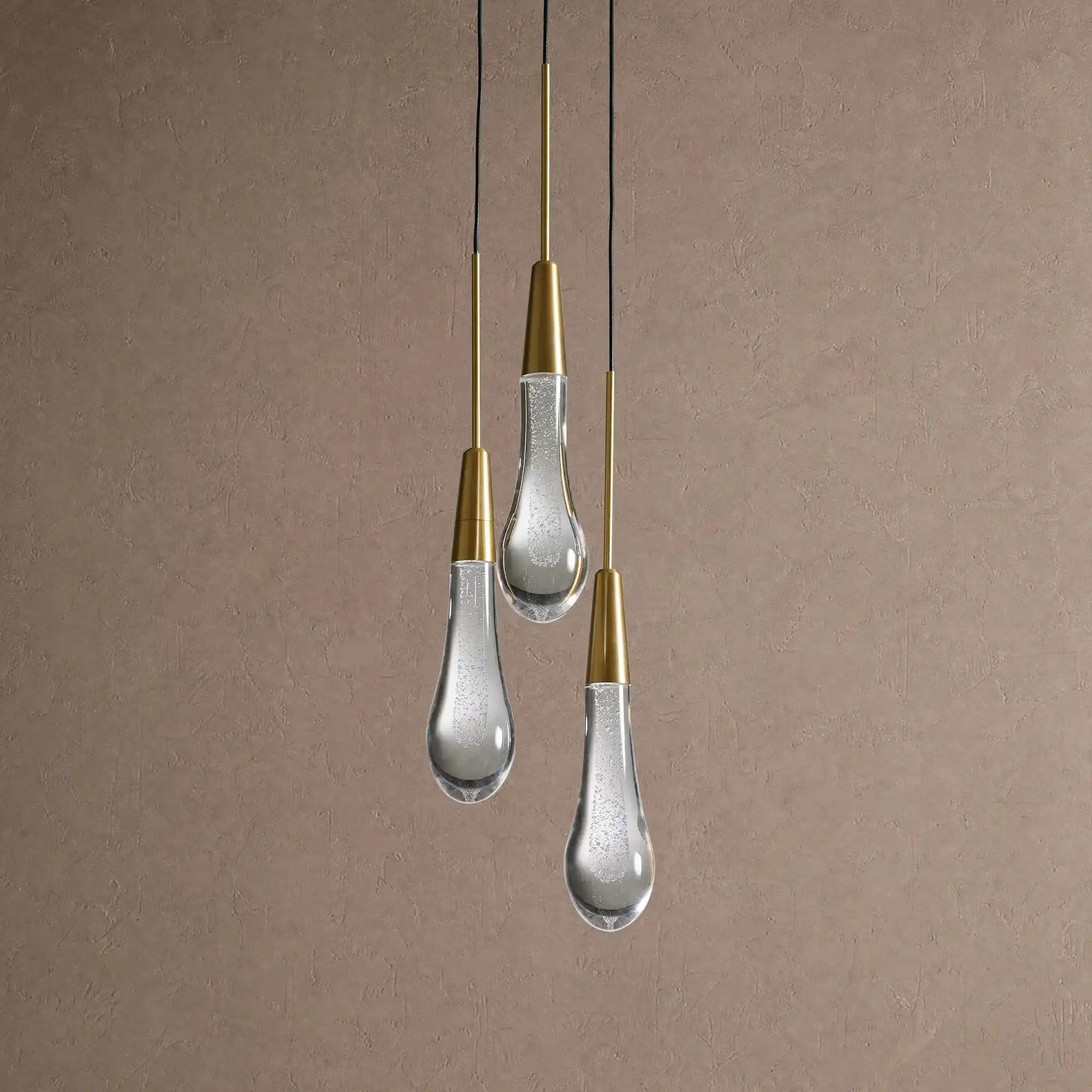 Soltaire 3-Light Pendant - BrassBlushlighting