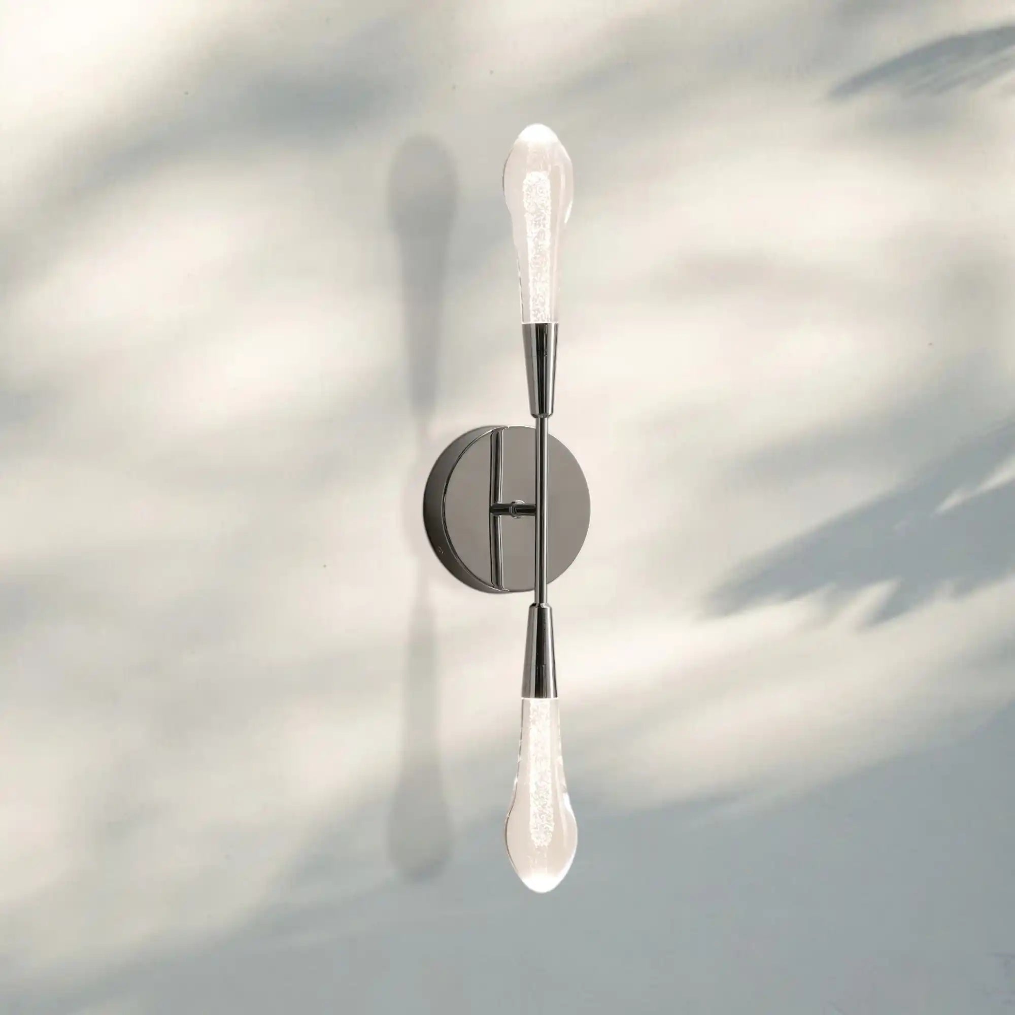 Soltaire Double Sconce-Nickel-Blushlighting