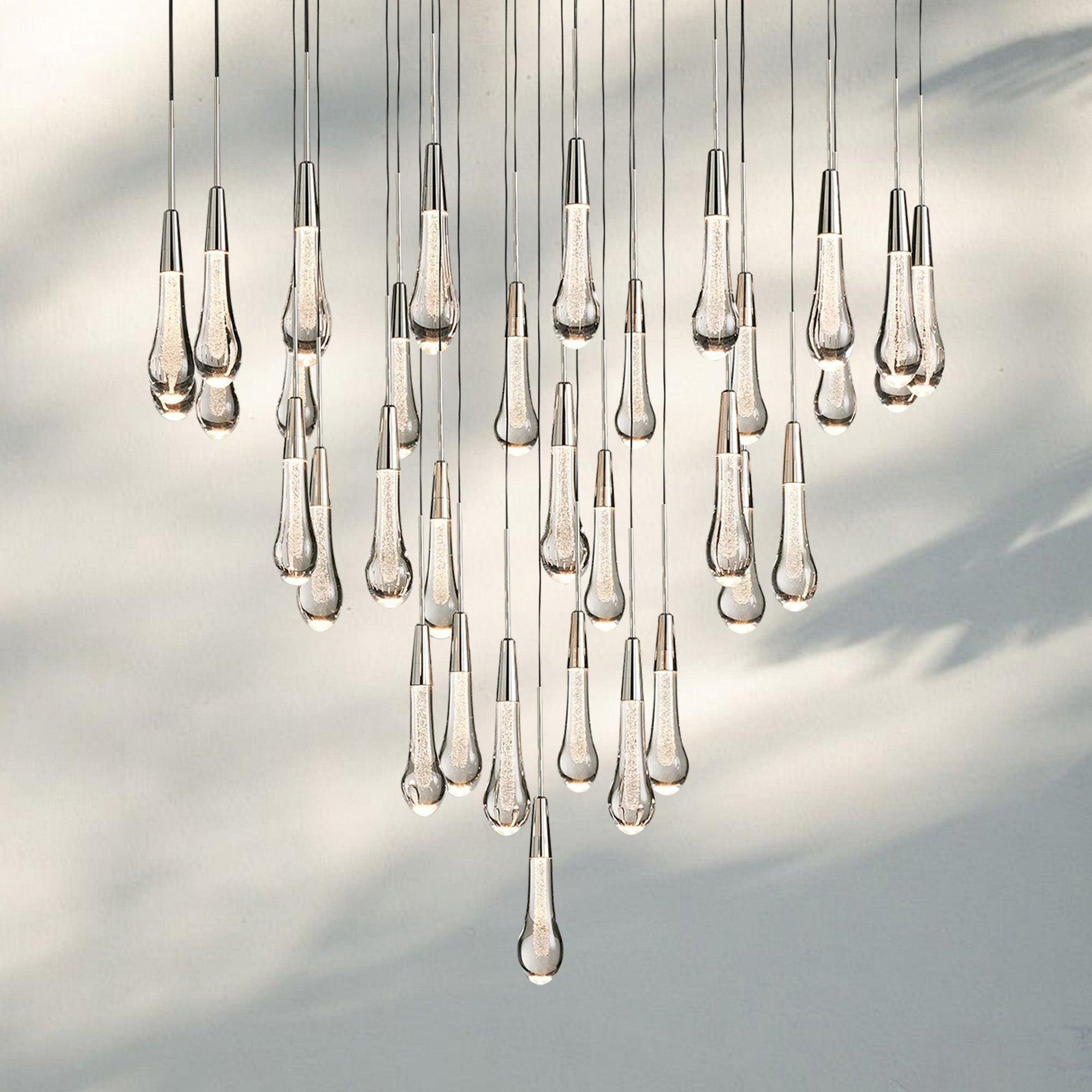 Solitaire Round Chandelier 17" 24" 36“ 58“-34-Light 36‘’-Nickel-