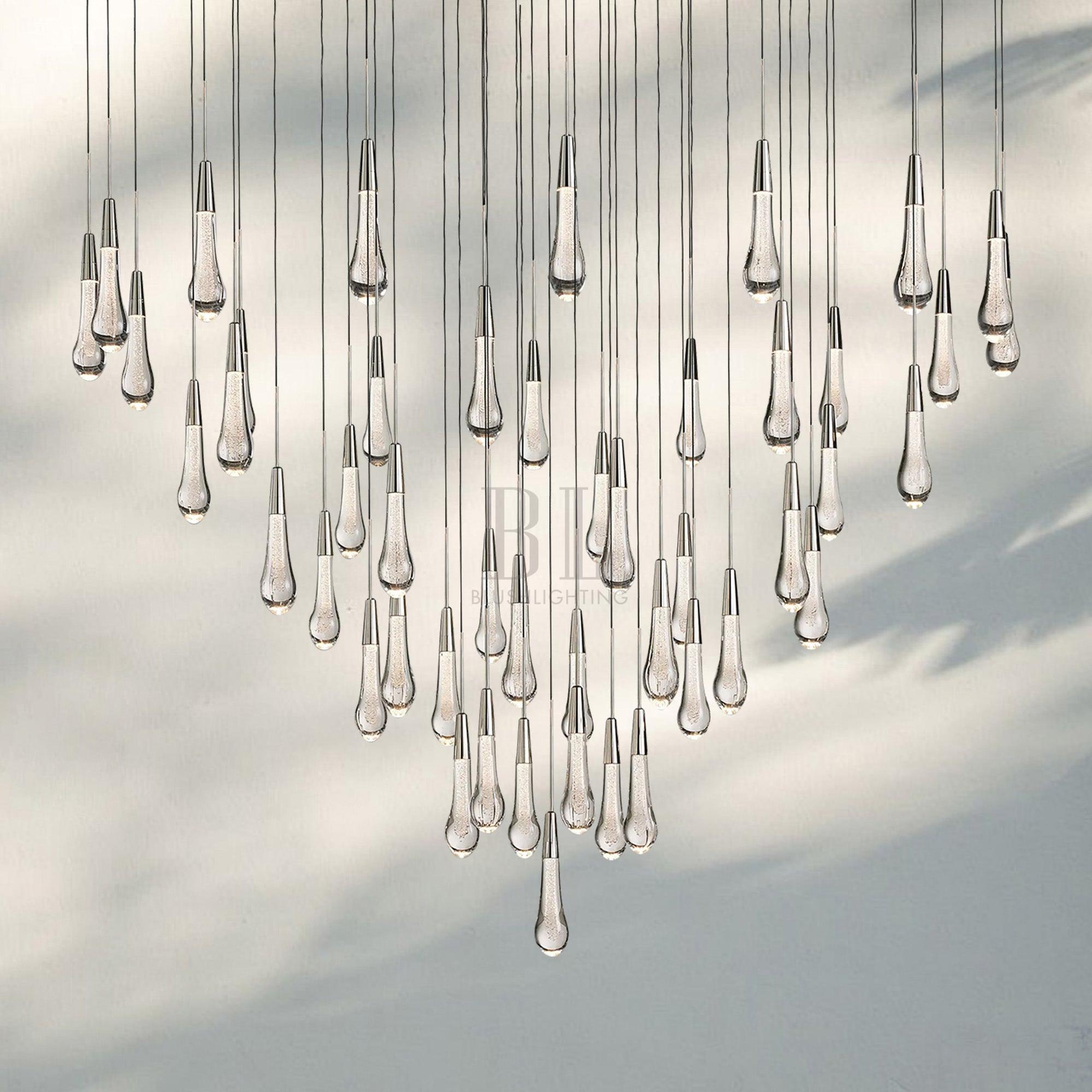 Solitaire Round Chandelier 17" 24" 36“ 58“-47-Light 58‘’-Nickel-