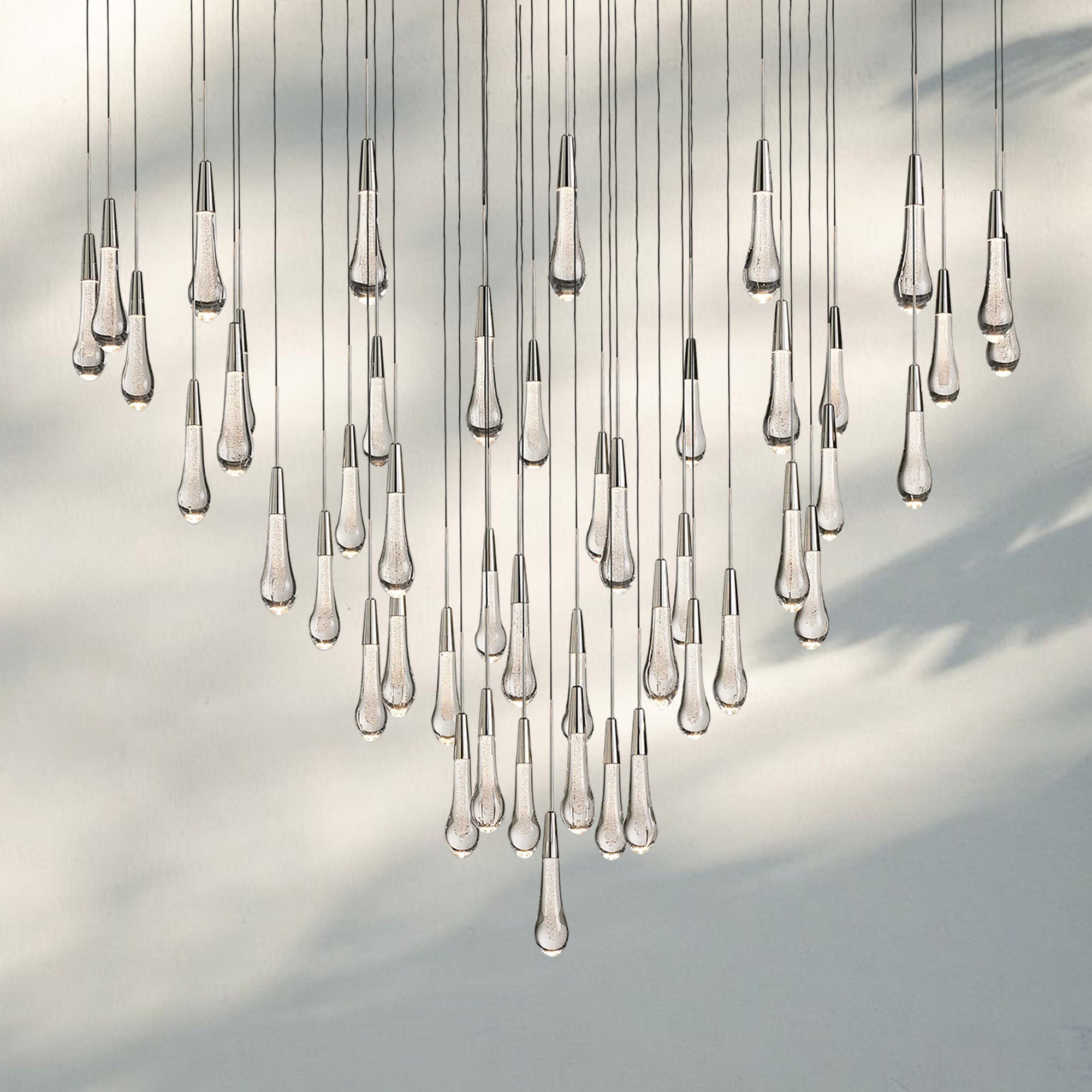 Solitaire Round Chandelier 17" 24" 36“ 58“-47-Light 58‘’-Nickel-