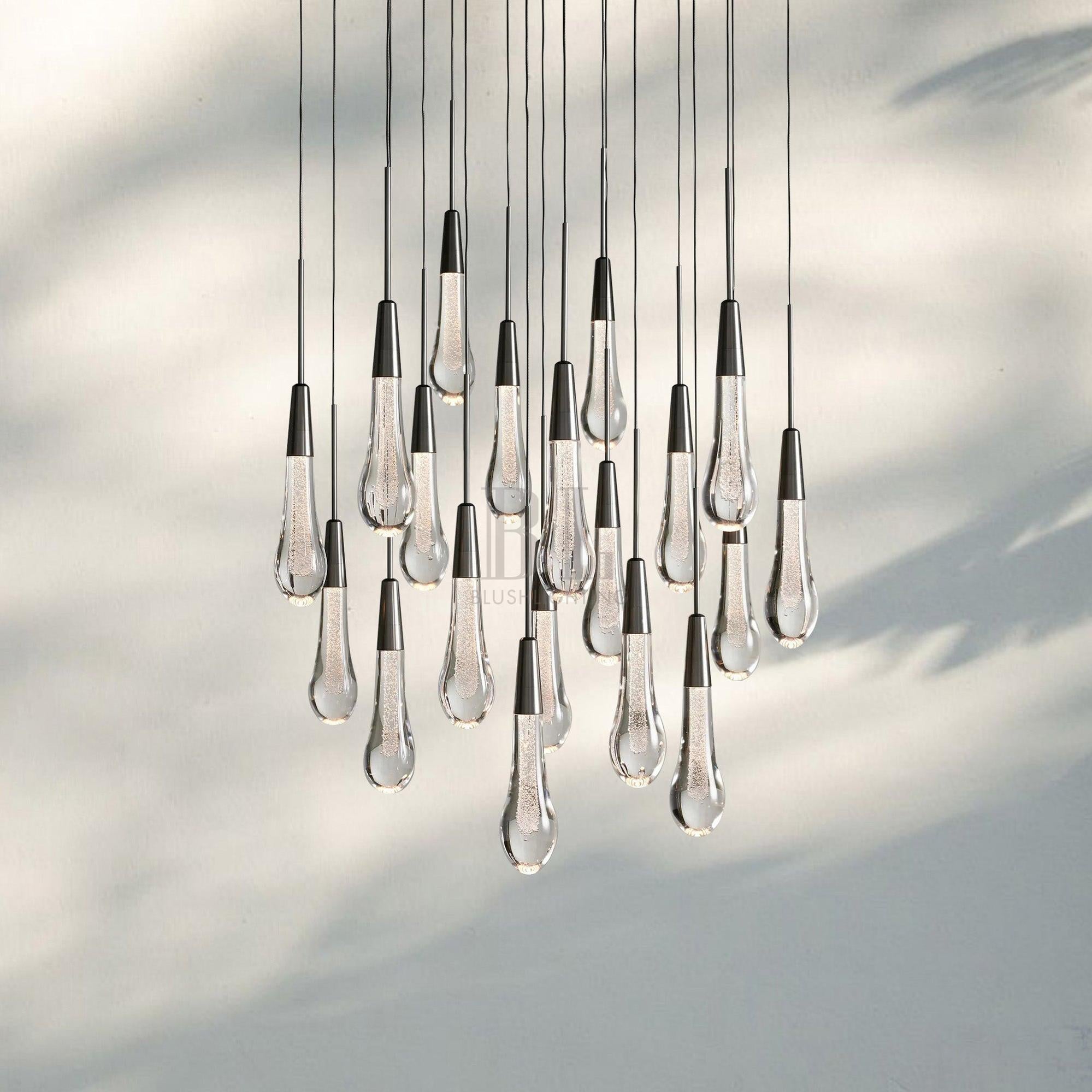 Solitaire Round Chandelier 17" 24" 36“ 58“-19-Light 24‘’-Bronze-