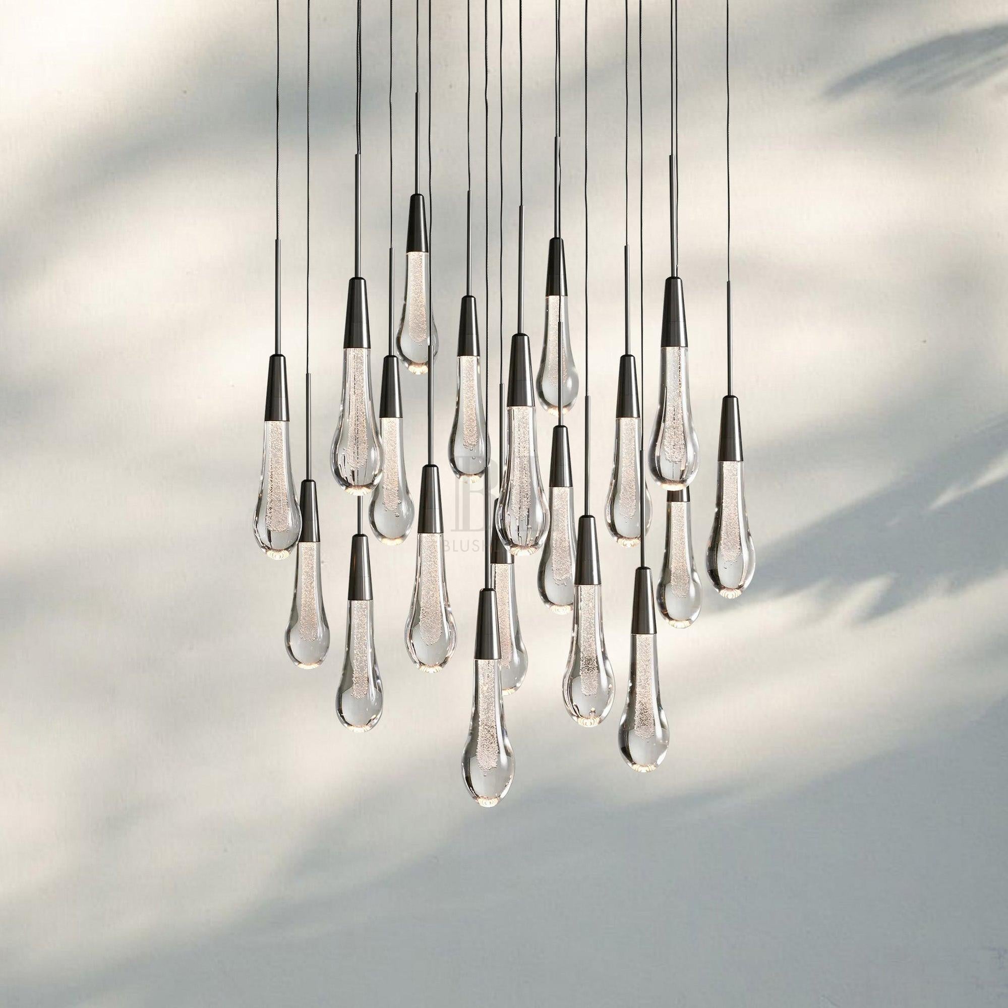 Solitaire Round Chandelier 17" 24" 36“ 58“-19-Light 24‘’-Bronze-