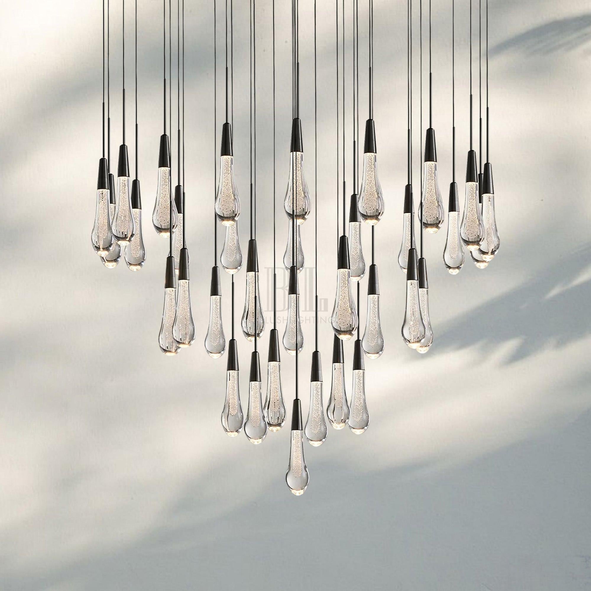 Solitaire Round Chandelier 17" 24" 36“ 58“-34-Light 36‘’-Bronze-