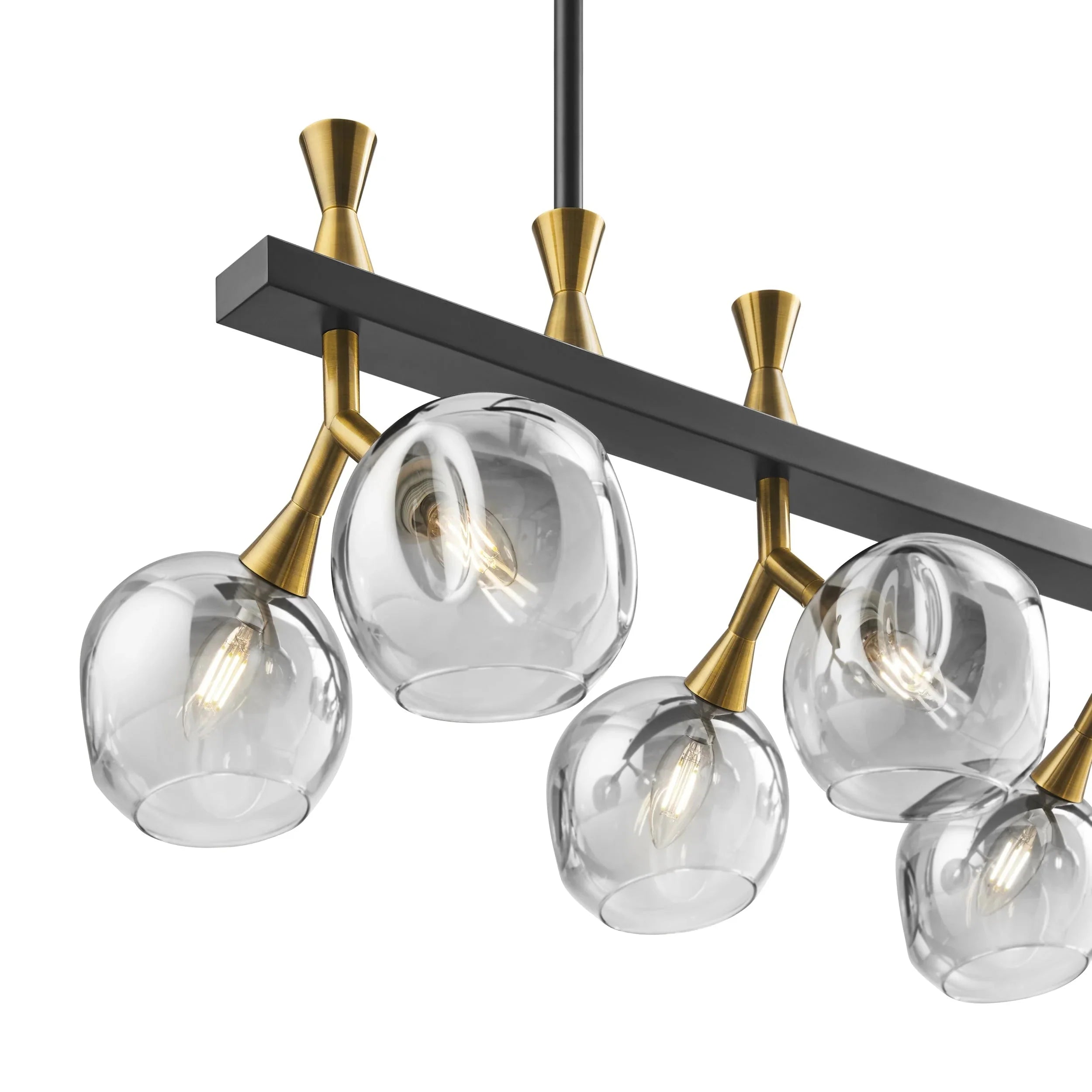 Sonder Rectangular Gold and Black Chandelier - Blushlighting