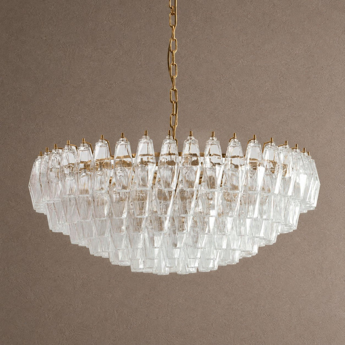Sorrento Tiered Chandelier - 21∅ 47.2″ x H 17.7″Clear & GoldBlushlighting