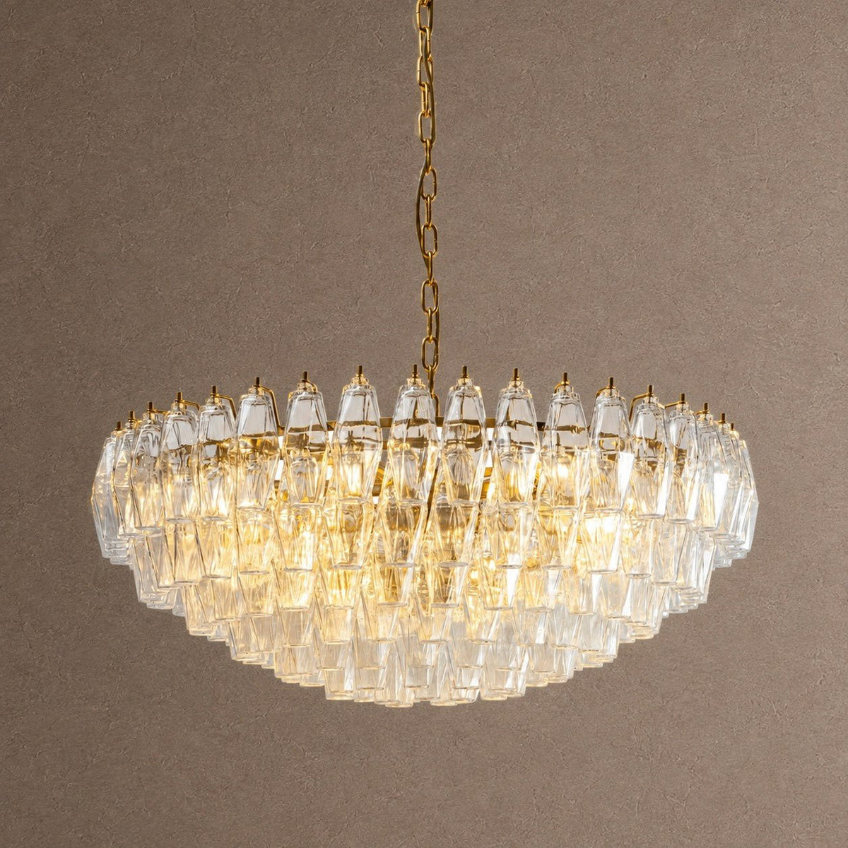 Sorrento Tiered Chandelier - 21∅ 47.2″ x H 17.7″Clear & GoldBlushlighting