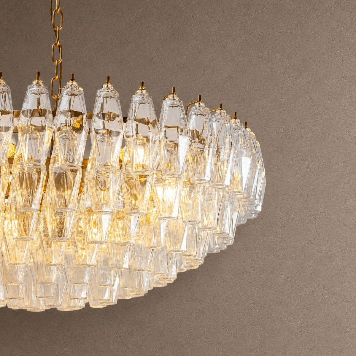 Sorrento Tiered Chandelier - 21∅ 47.2″ x H 17.7″Clear & GoldBlushlighting