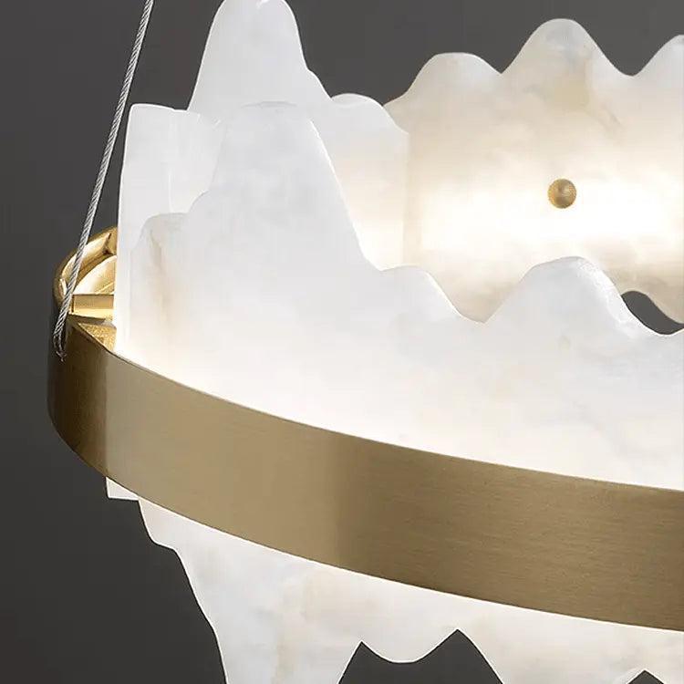 Spain Alabaster Brass Indoor Chandelier Lighting-Blushlighting