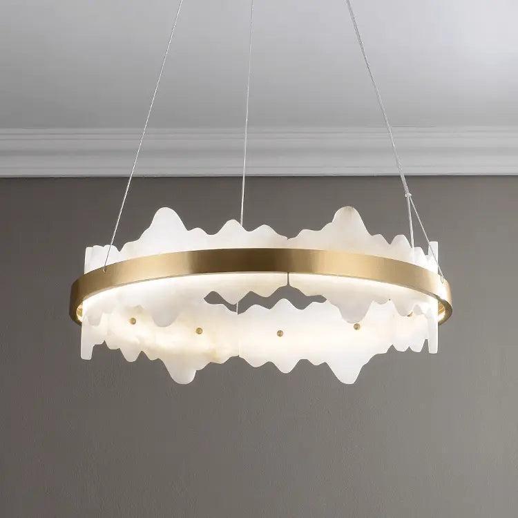 Spain Alabaster Brass Indoor Chandelier Lighting-Blushlighting