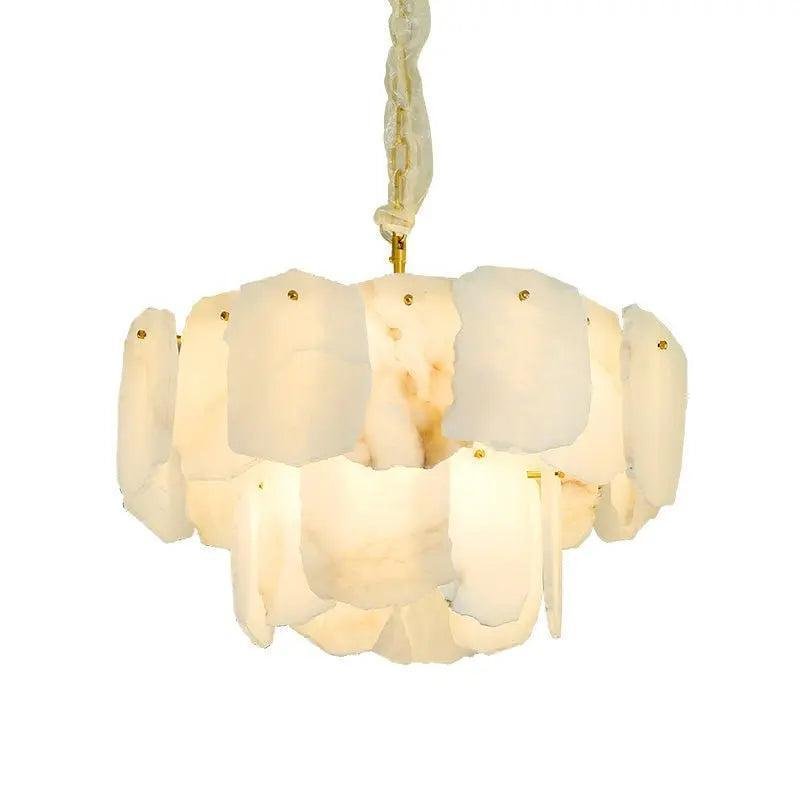 Spain Alabaster Modern Living Room Chandeliers - 2 LayerBlushlighting