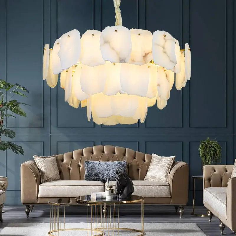 Spain Alabaster Modern Living Room Chandeliers-Blushlighting