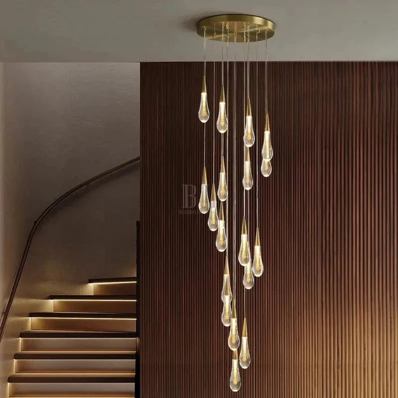 Spiral Raindrop Staircase Ceiling Lighting - 1 LightsWarm White 3000kBlushlighting