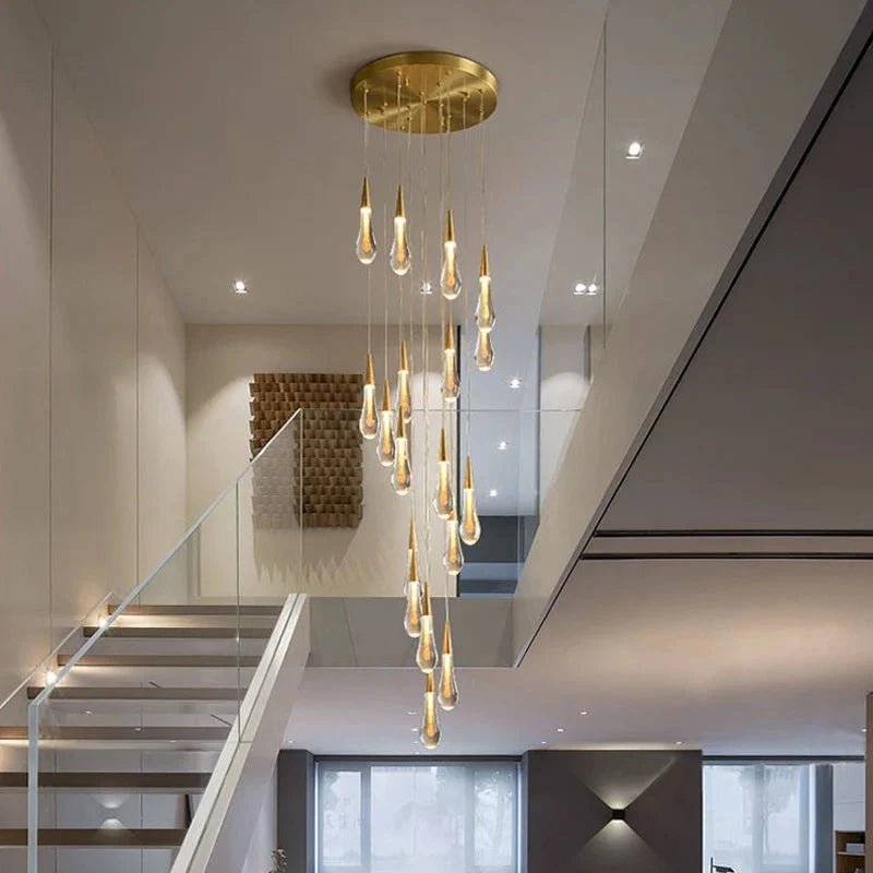 Spiral Raindrop Staircase Ceiling Lighting - 1 LightsWarm White 3000kBlushlighting